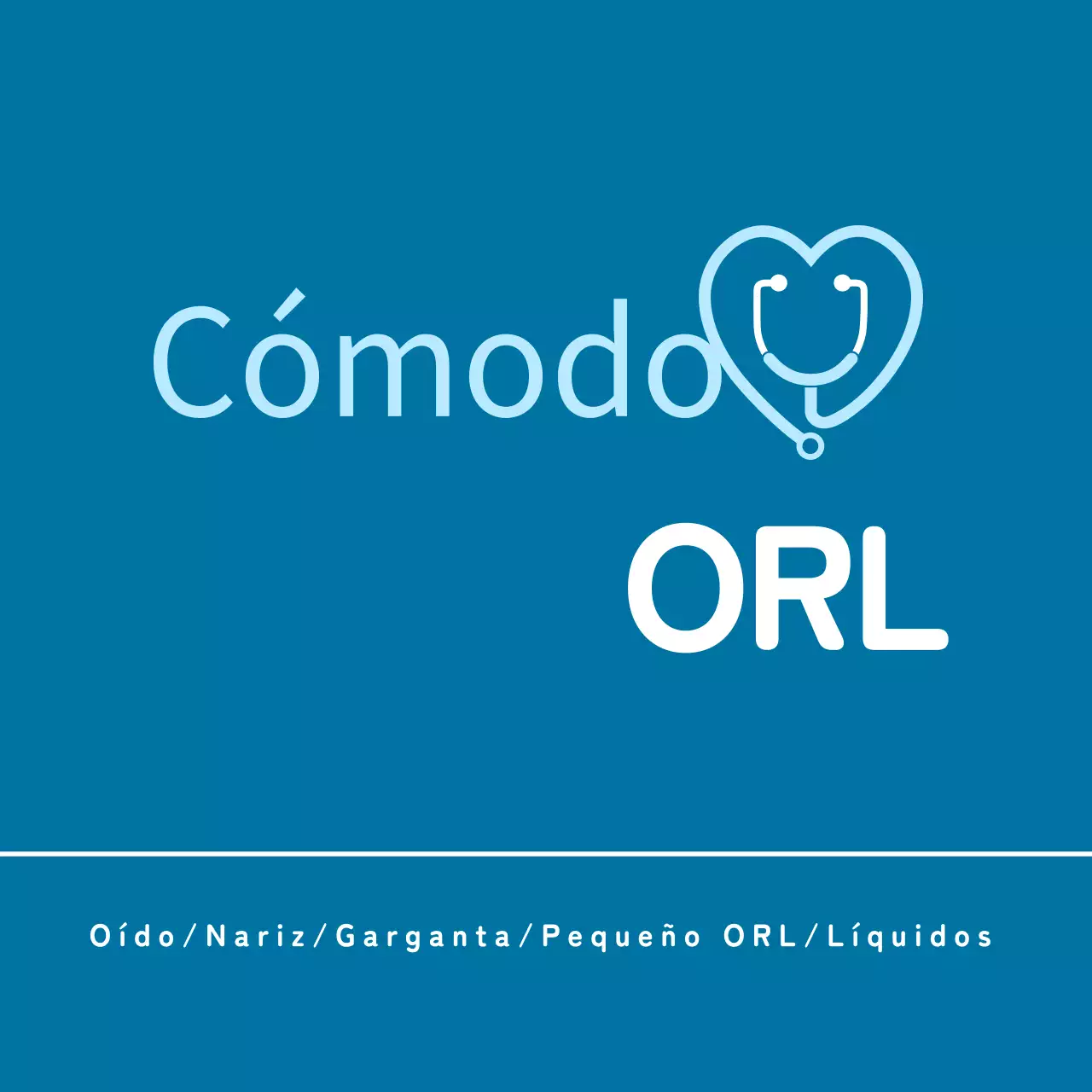 Clínica ORL con un logotipo azul básico