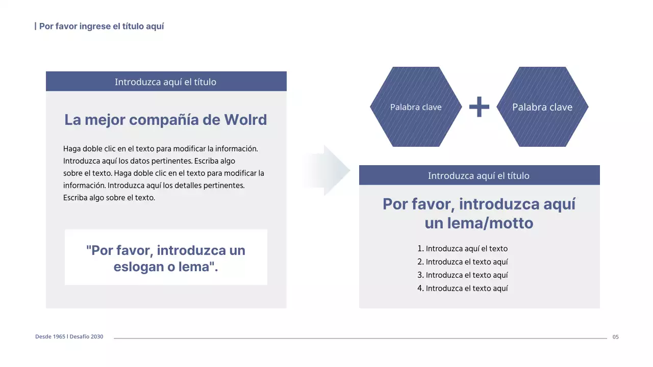 Un sencillo plan de empresa en tonos marinos