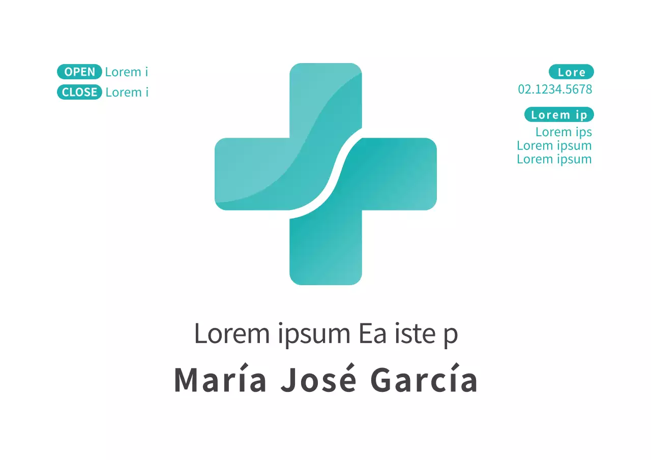 Logotipo de medicina familiar de estilo sencillo en color menta y negro