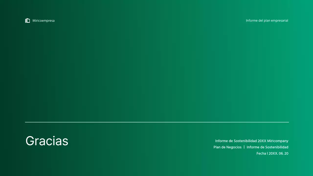 Sencilla presentación infográfica corporativa con degradados azules y verdes