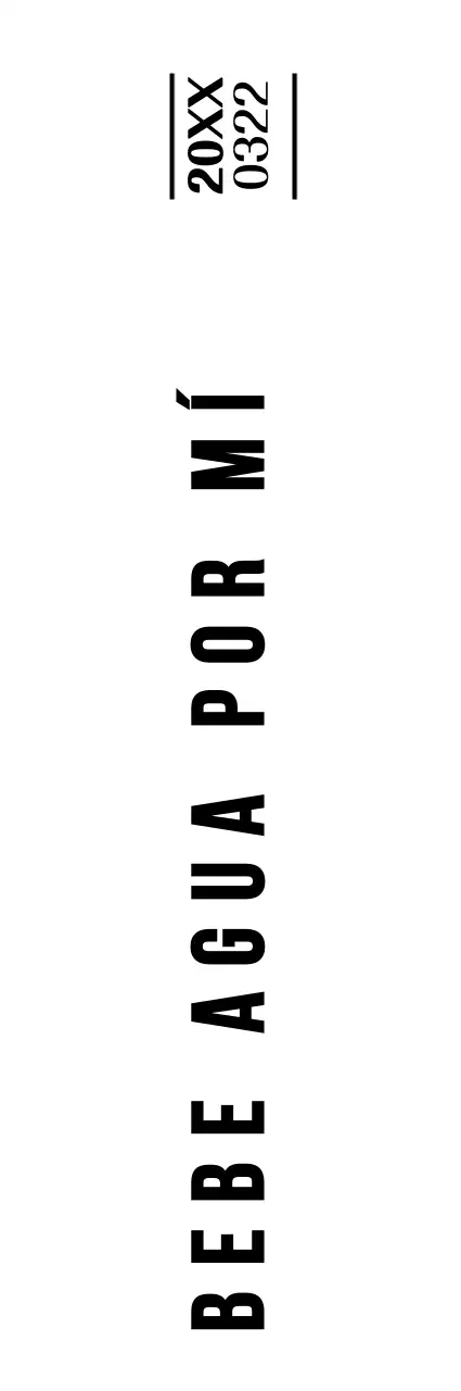 Recuerdo de la Campaña para Beber Agua con una ilustración en negro de un cheque de la hora del día para beber