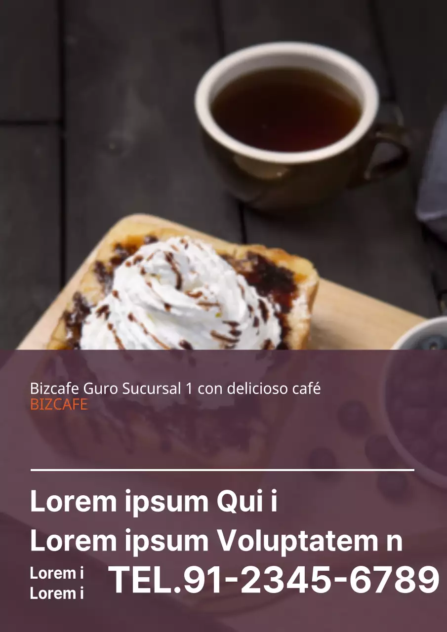 Folleto sencillo para la inauguración de una cafetería en tonos marrones