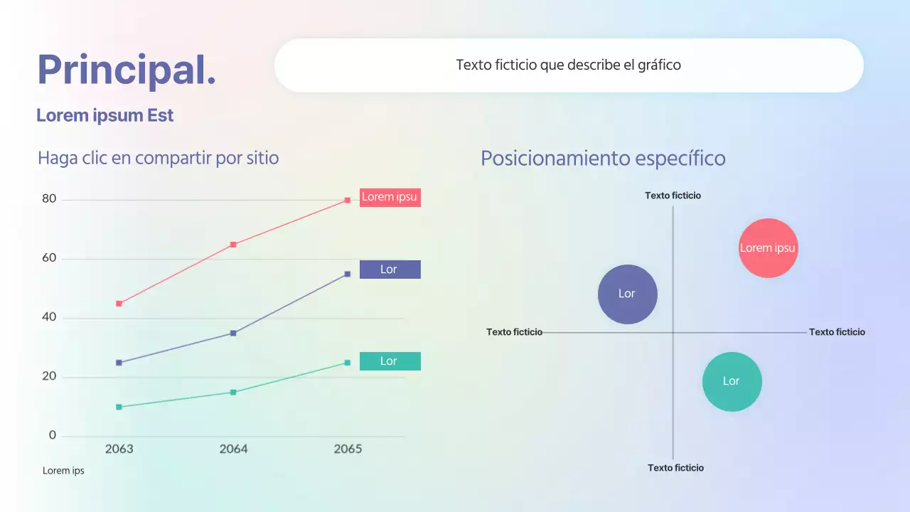 Informe de análisis de datos con fondo en degradado pastel