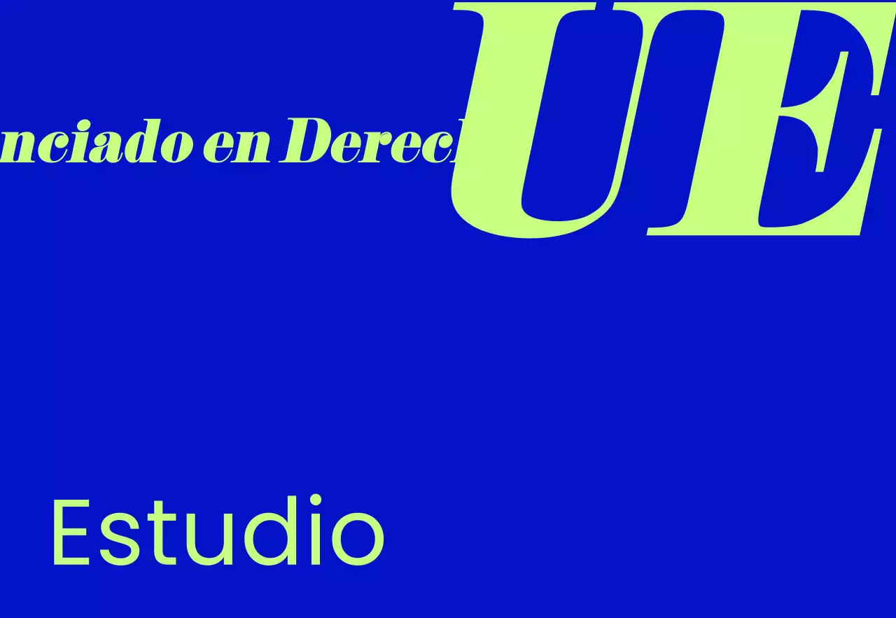 Sencillo rótulo de tienda con texto Blue Studio en azul y blanco y fondo monocromo.