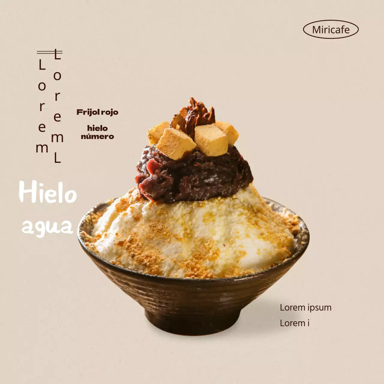 Presentamos un menú de verano de cafetería beige y limpio