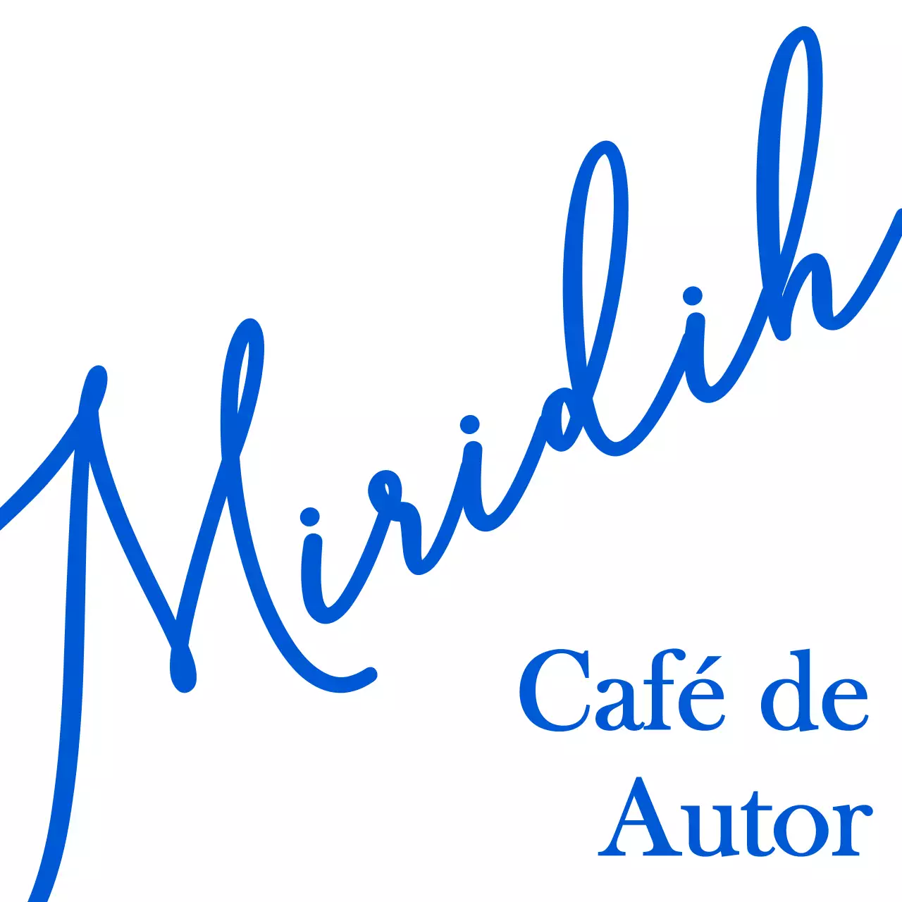 Emotivas combinaciones de letra y texto en azul intenso Para promociones y productos de cafetería.