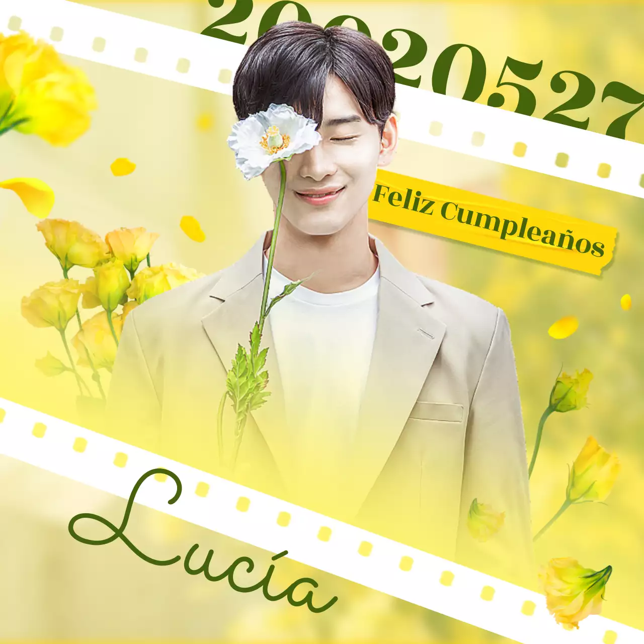 Anuncio del evento del ídolo natural amarillo y verde