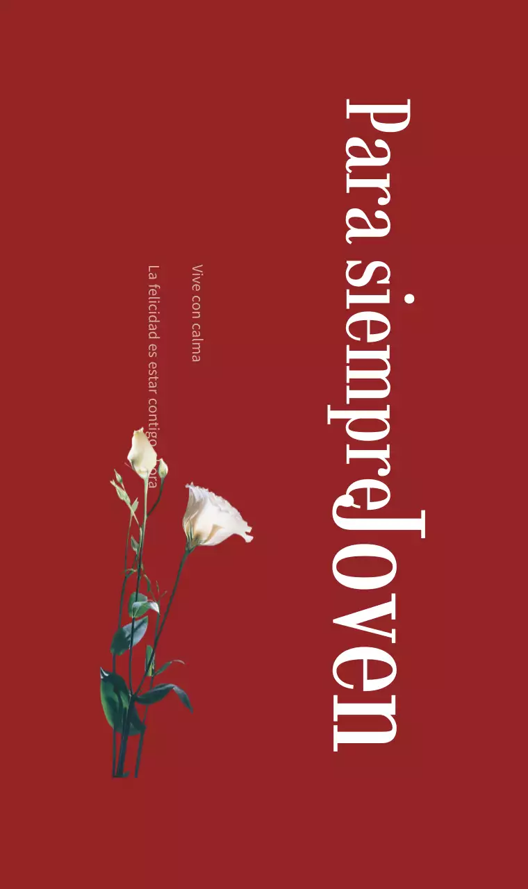 Diseño conceptual en rojo con fuentes lujosas y fotografía floral