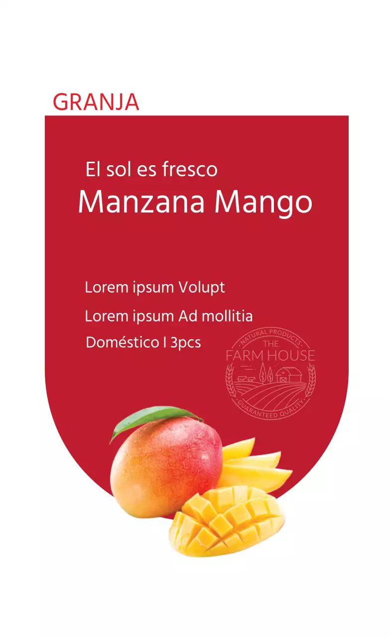Manzana Mango Etiqueta de producto