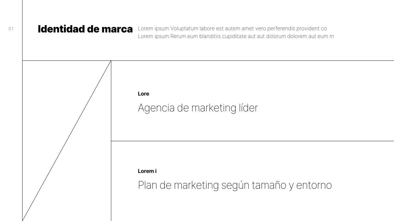 Propuesta de guía de diseño de marca sencilla con líneas negras