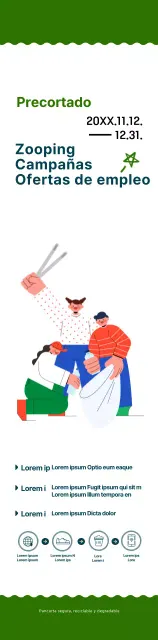 Una campaña sencilla y simpática de estilo ilustrativo en azul marino y verde.