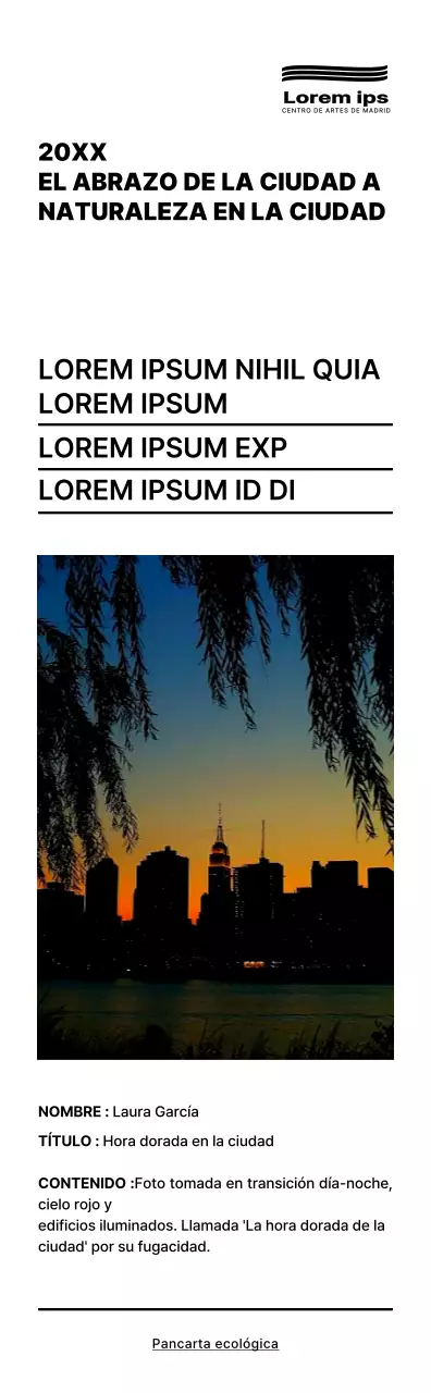 Estilo de maquetación de texto negro y sencillo Guía informativa de la exposición fotográfica