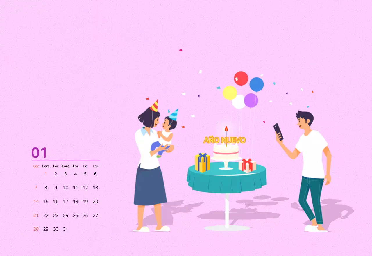 Concepto de ilustración familiar multicolor