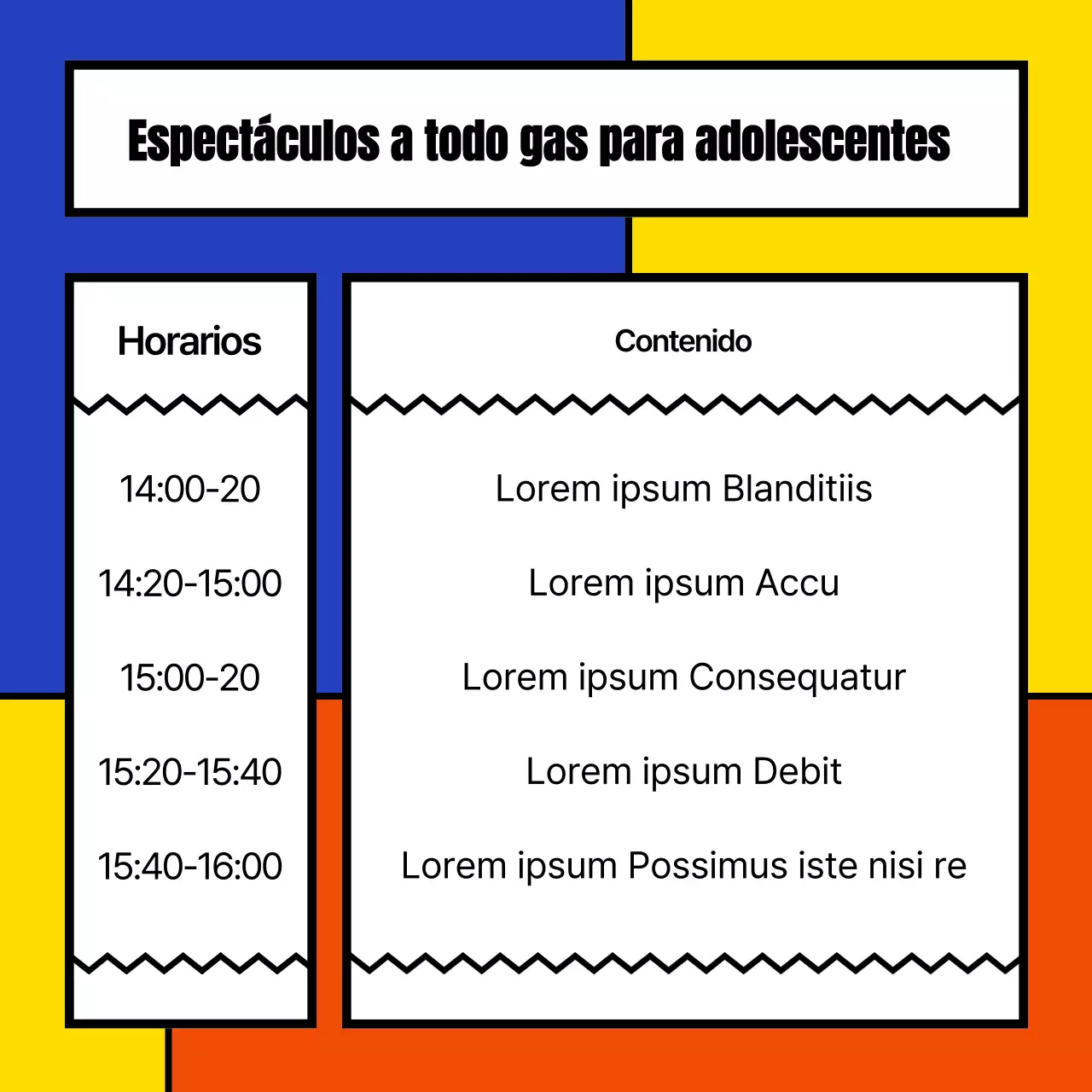 Un colorido anuncio geométrico a cuadros del Festival del Día de la Juventud
