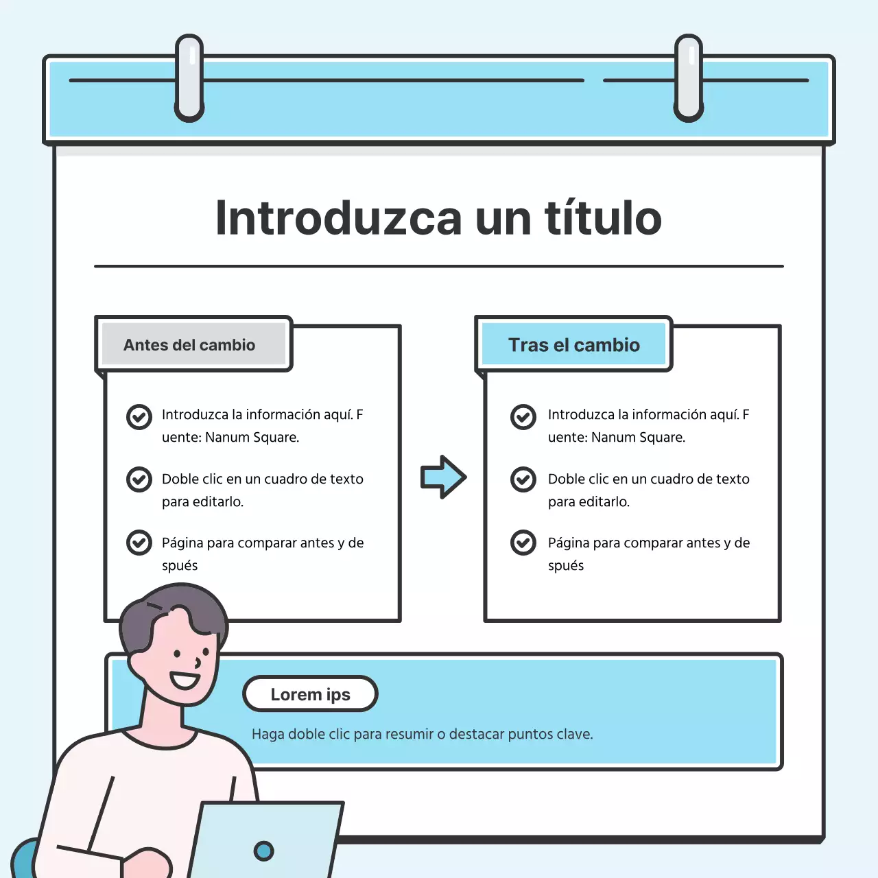 Light Blue Note Concept Tarjeta con bonitas ilustracionesNoticias