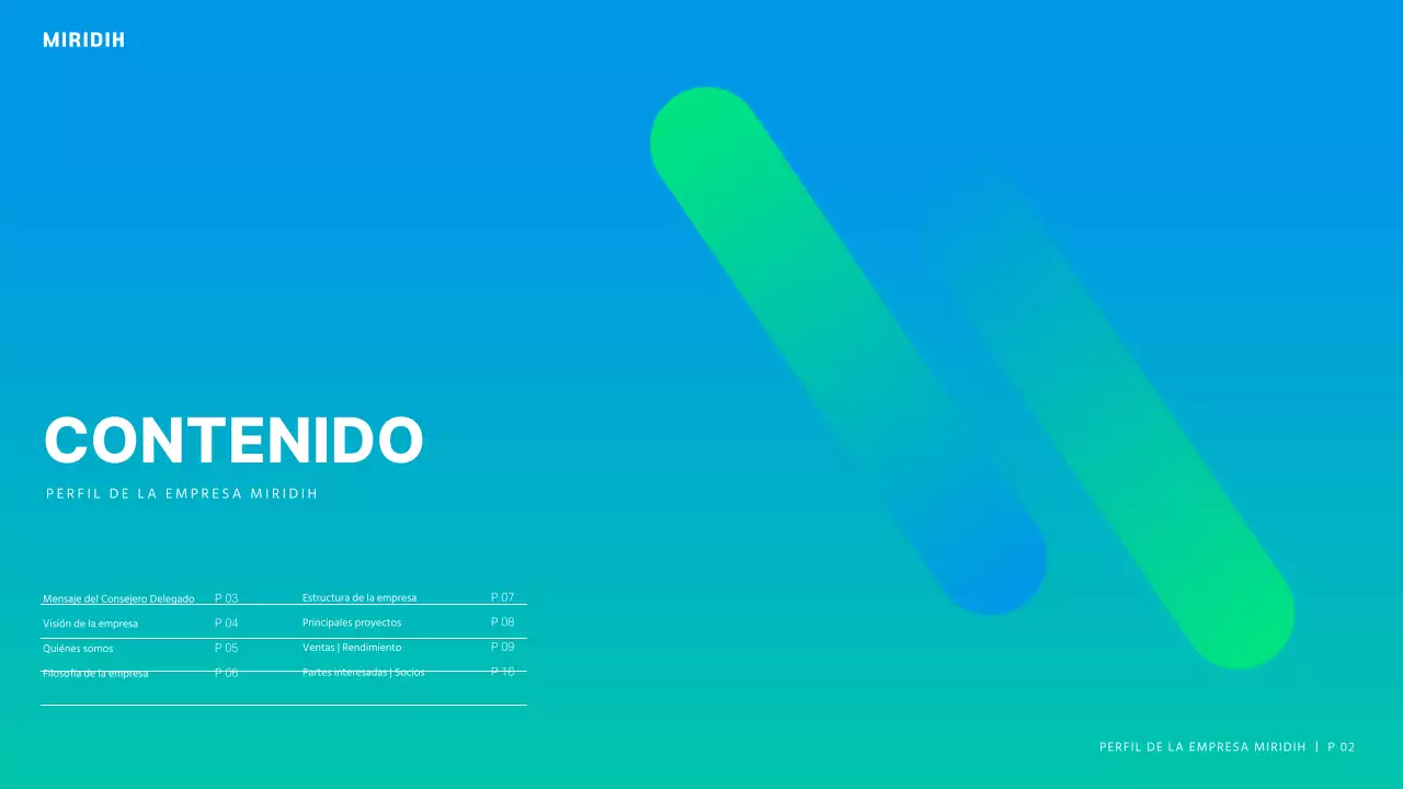 Una moderna carta de empresa en azul y chartreuse