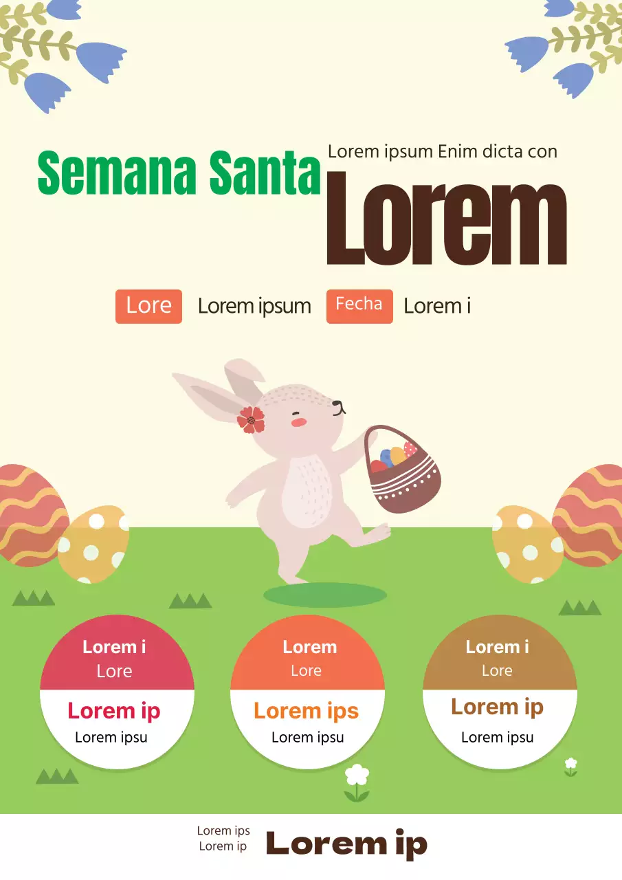 Ilustración verde Bonita promoción de Pascua en la iglesia