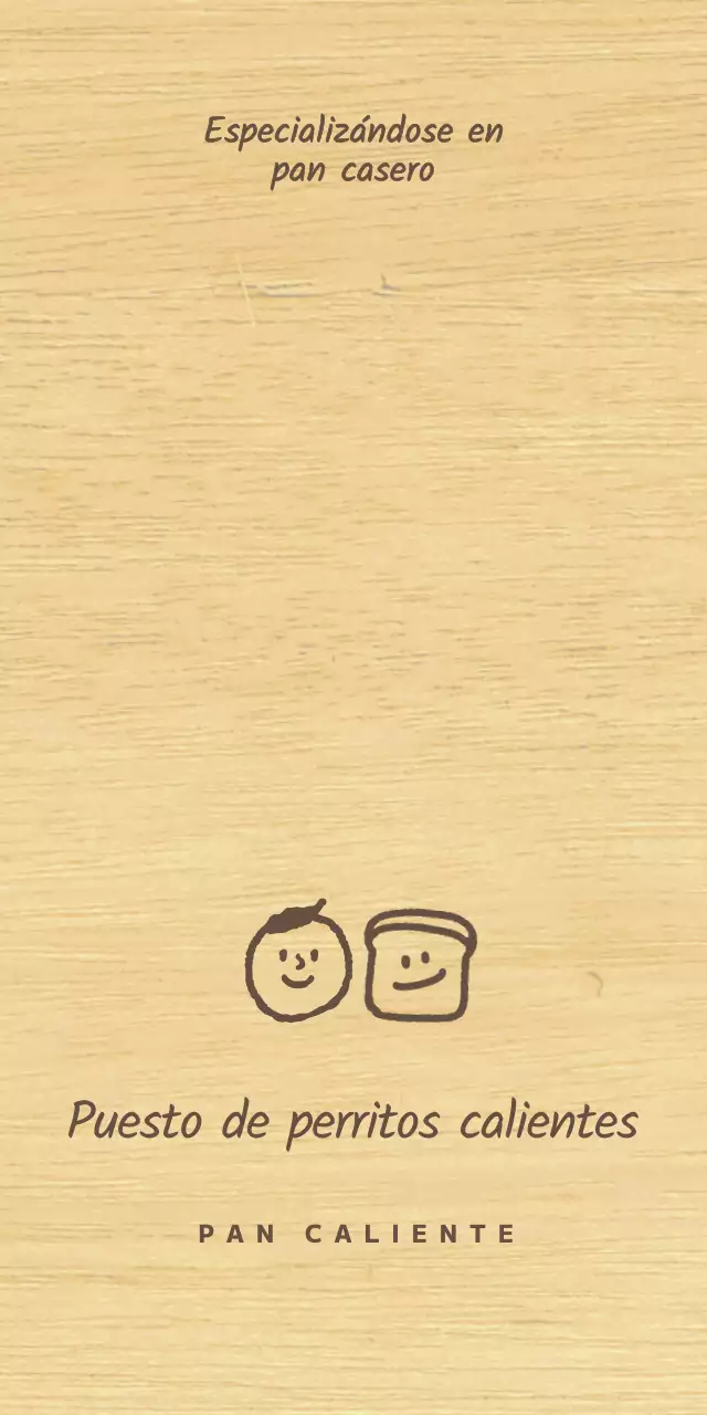 Estilo panadería con marrón, personas dibujadas e ilustraciones de panes