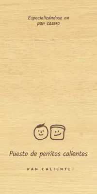 Estilo panadería con marrón, personas dibujadas e ilustraciones de panes