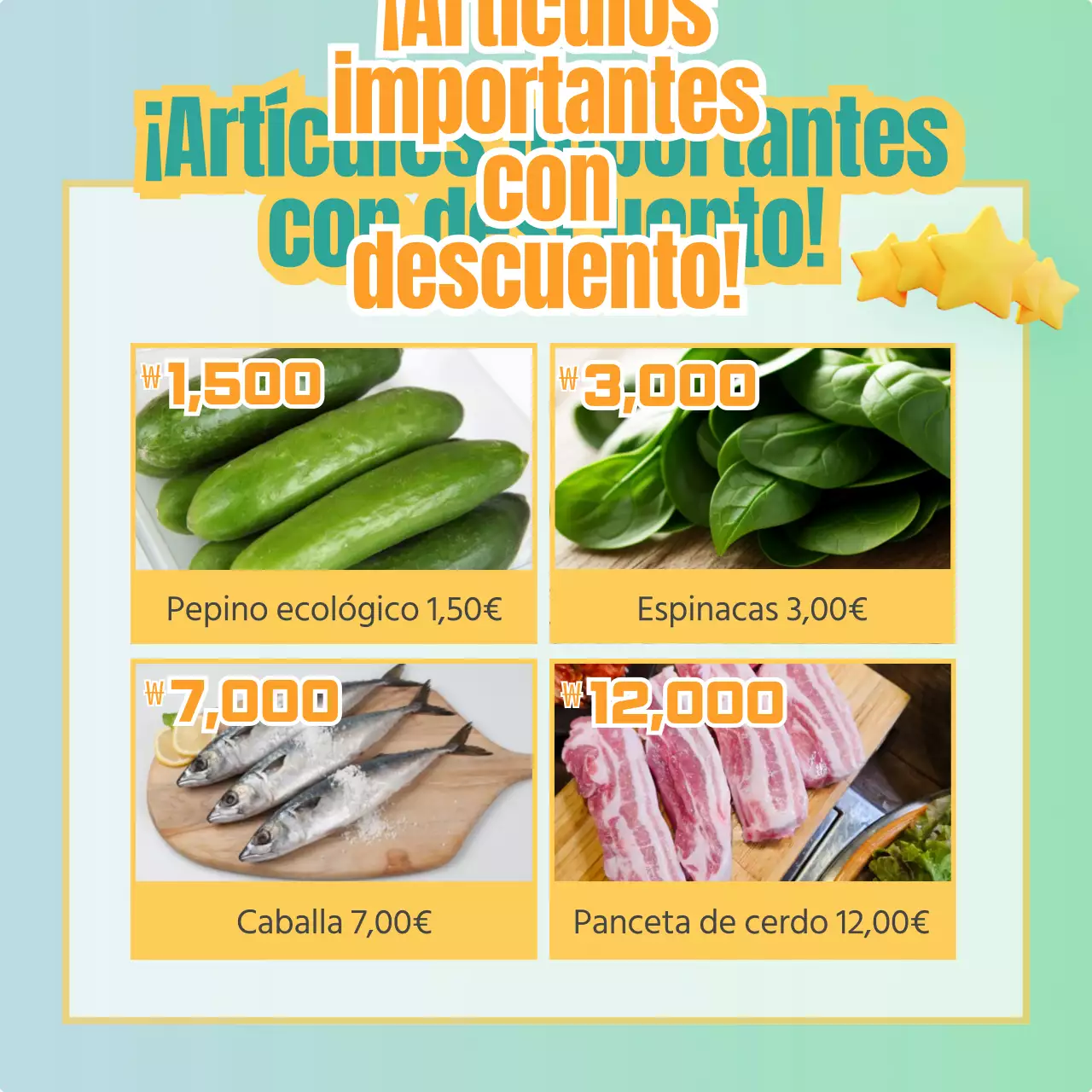 Un sencillo puesto de venta de productos en menta y amarillo