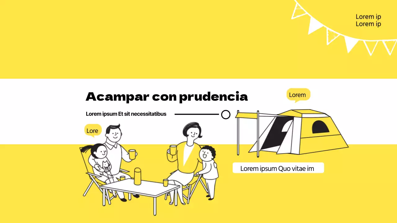 amarillo blanco familia camping simple channelart