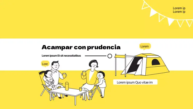 amarillo blanco familia camping simple channelart
