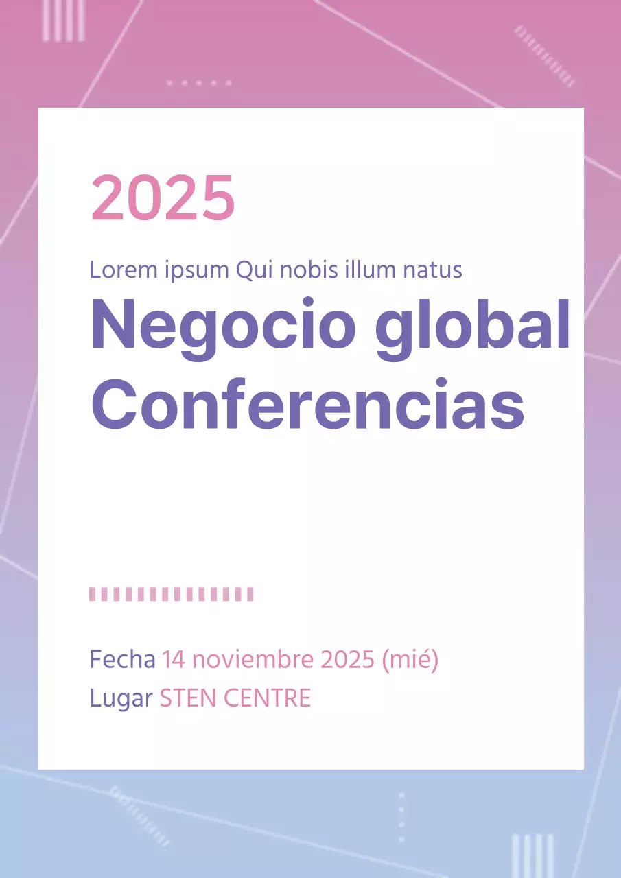 Promueva una sencilla conferencia en rosa y azul