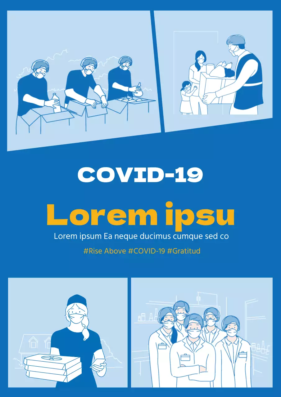 Ilustración azul limpia corona cheer vacuna