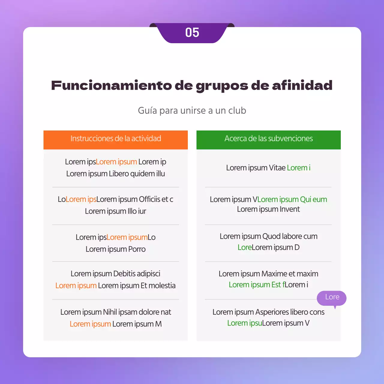 Anunciar un club de empresa con un concepto de invitación púrpura