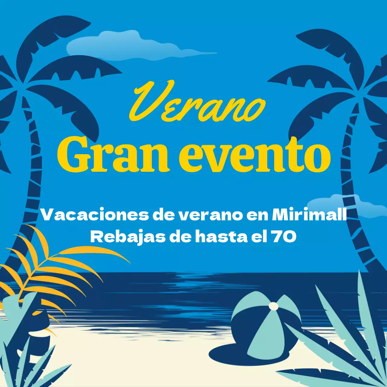 Bonitos detalles de venta ilustrados en azul y amarillo