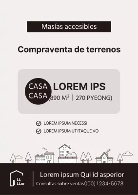 Marrón ilustración sencilla transacción inmobiliaria plantilla de documentación de listado de propiedades
