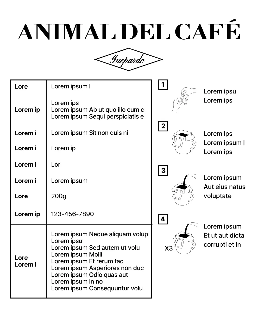 Diseño sencillo con una ilustración de un animal corriendo en negro