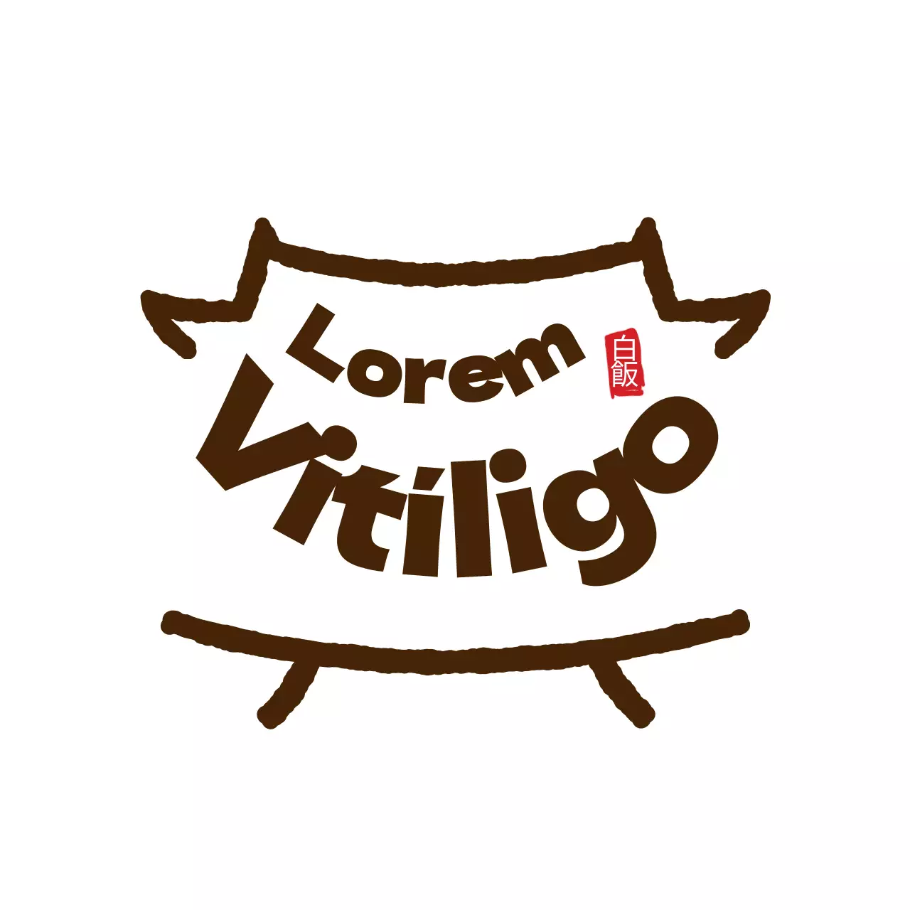 Logotipo sencillo de una casa blanca en marrón y blanco