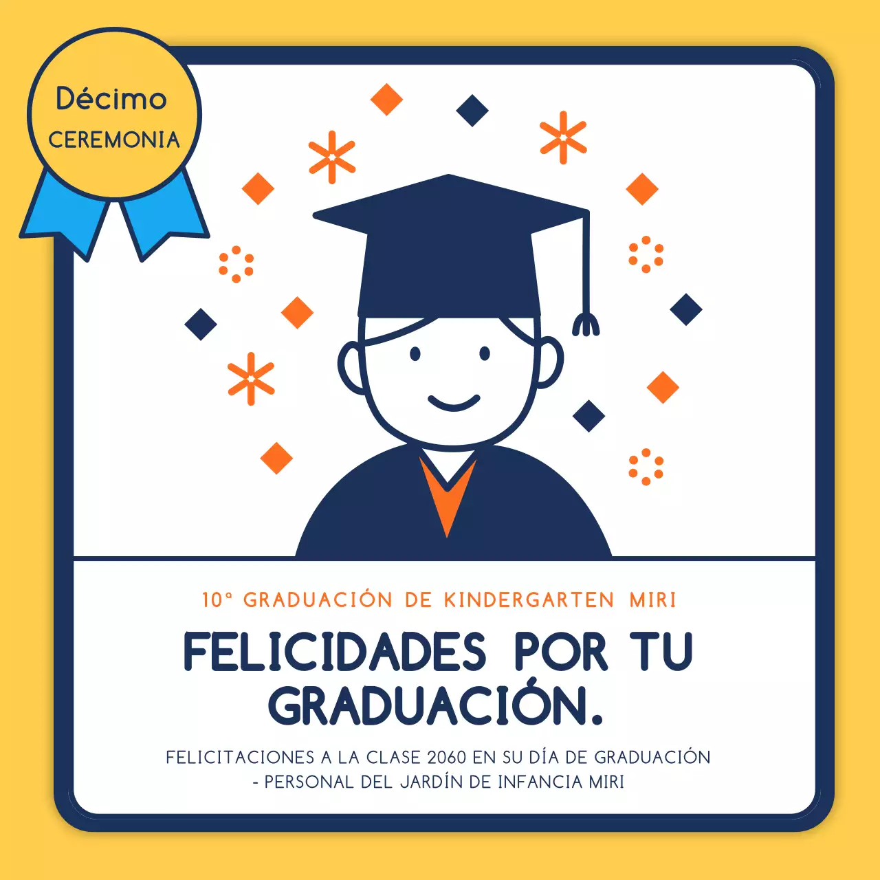 Amarillo lindo Graduación Ilustración Kindergarten Graduación