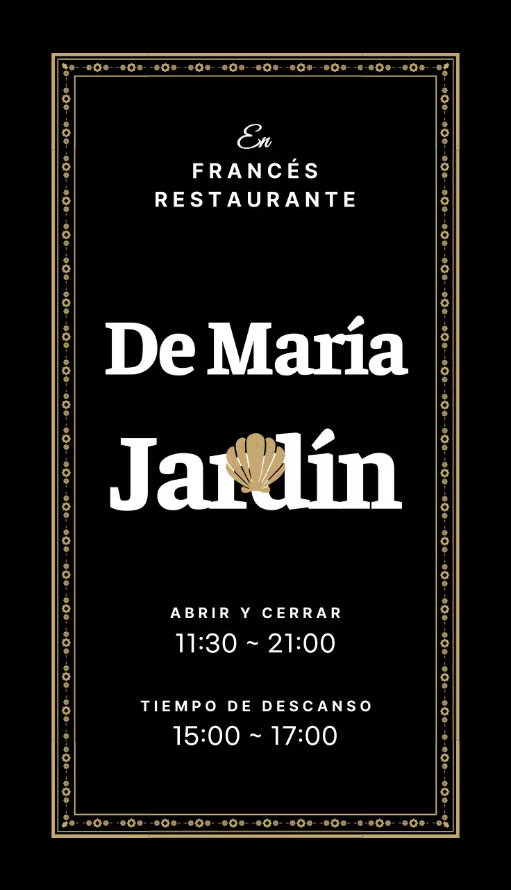 Restaurante de estilo clásico con marcos ornamentados en oro negro