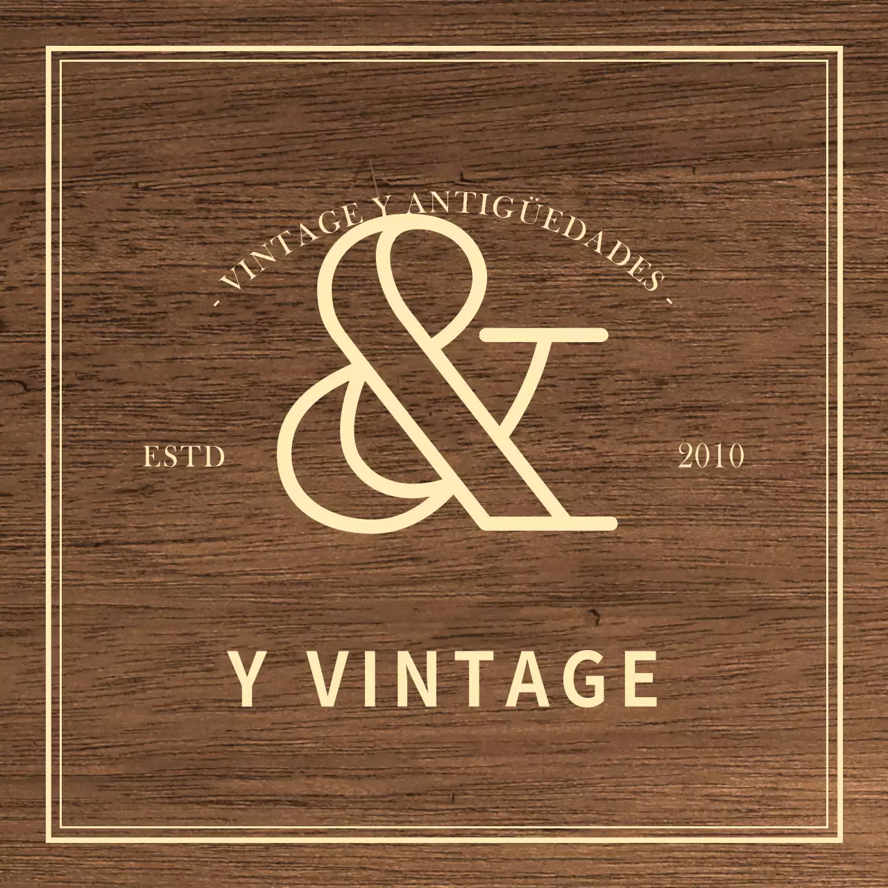 Rótulo antiguo de tienda vintage con texto en marfil para un aspecto clásico