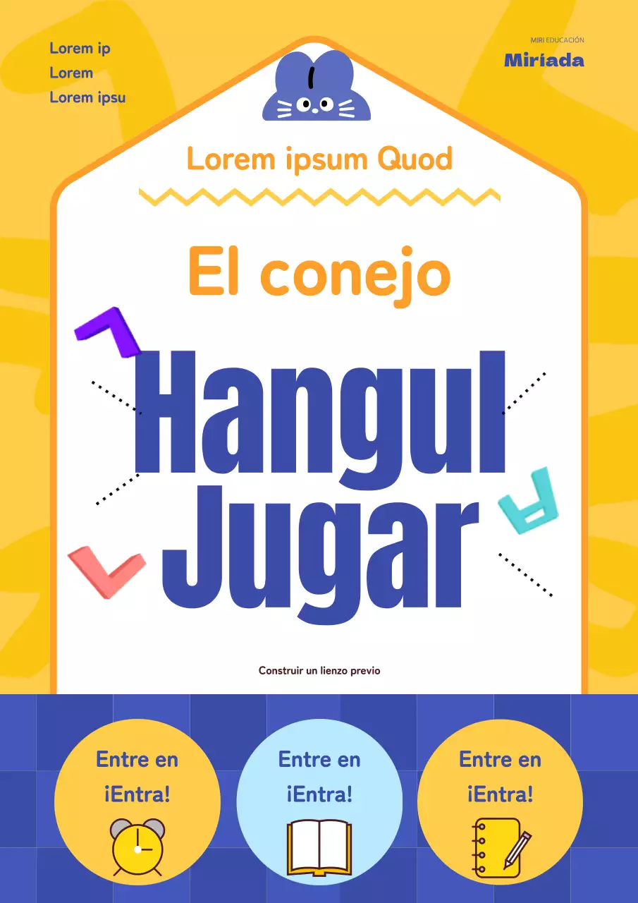 Cubierta kitsch de libro de educación infantil en amarillo y azul