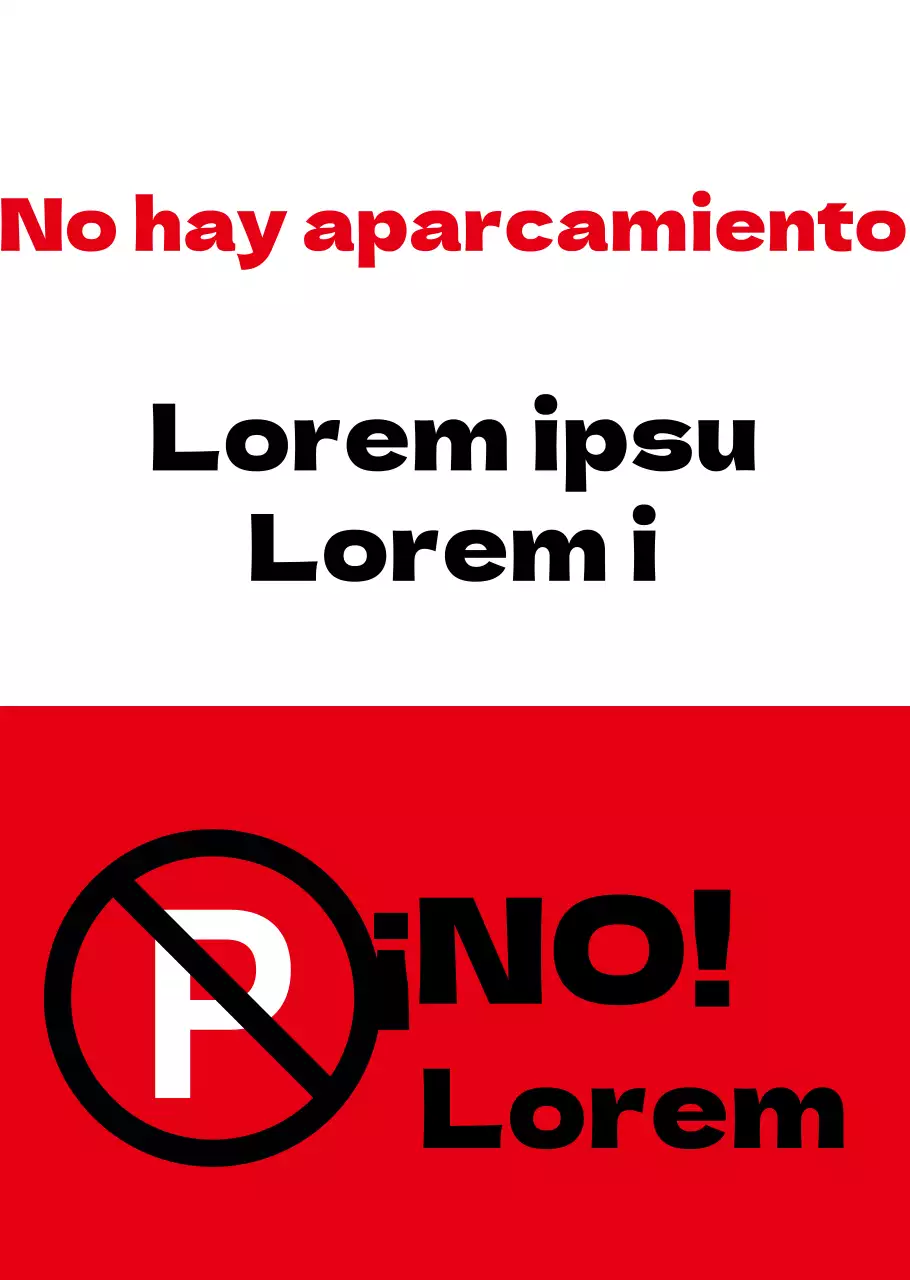 Cartel rojo transparente de prohibido aparcar