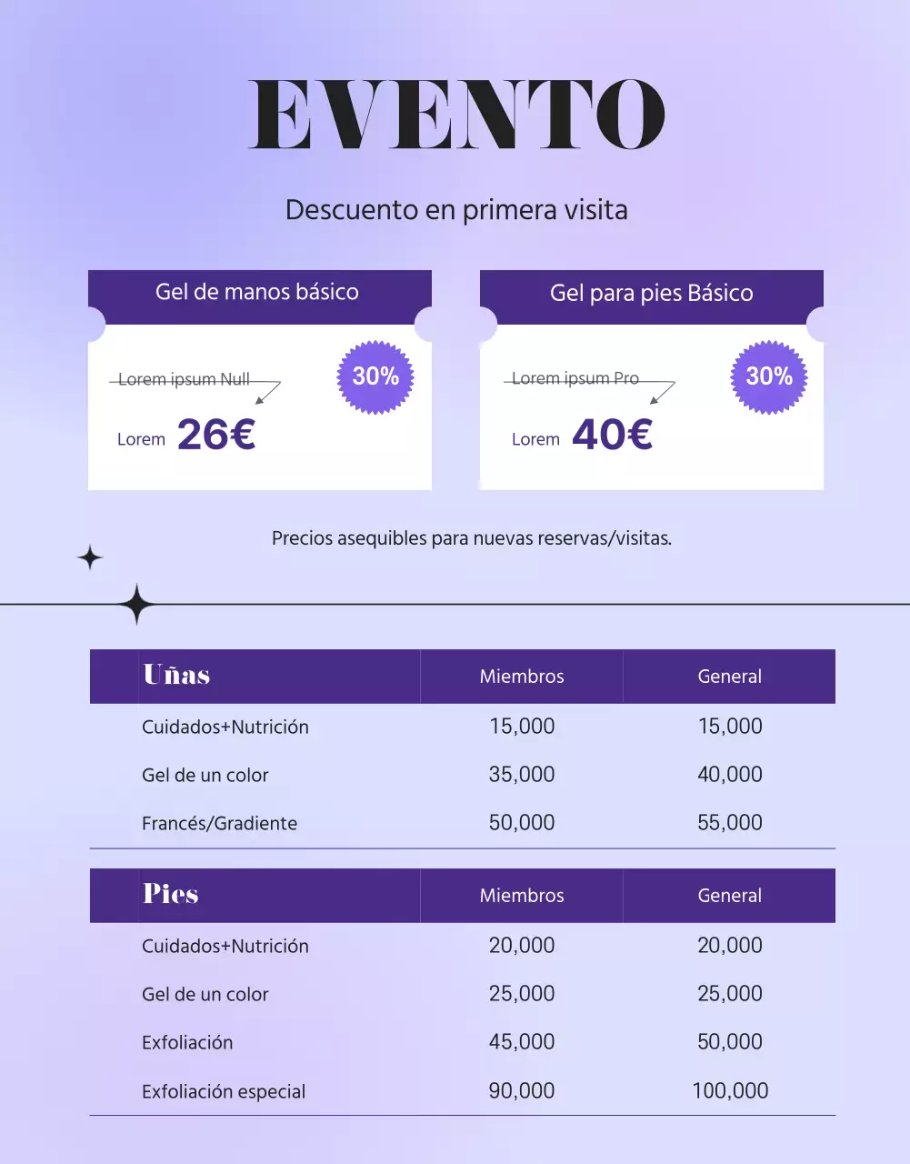 Promover un salón de manicura morado y sentimental