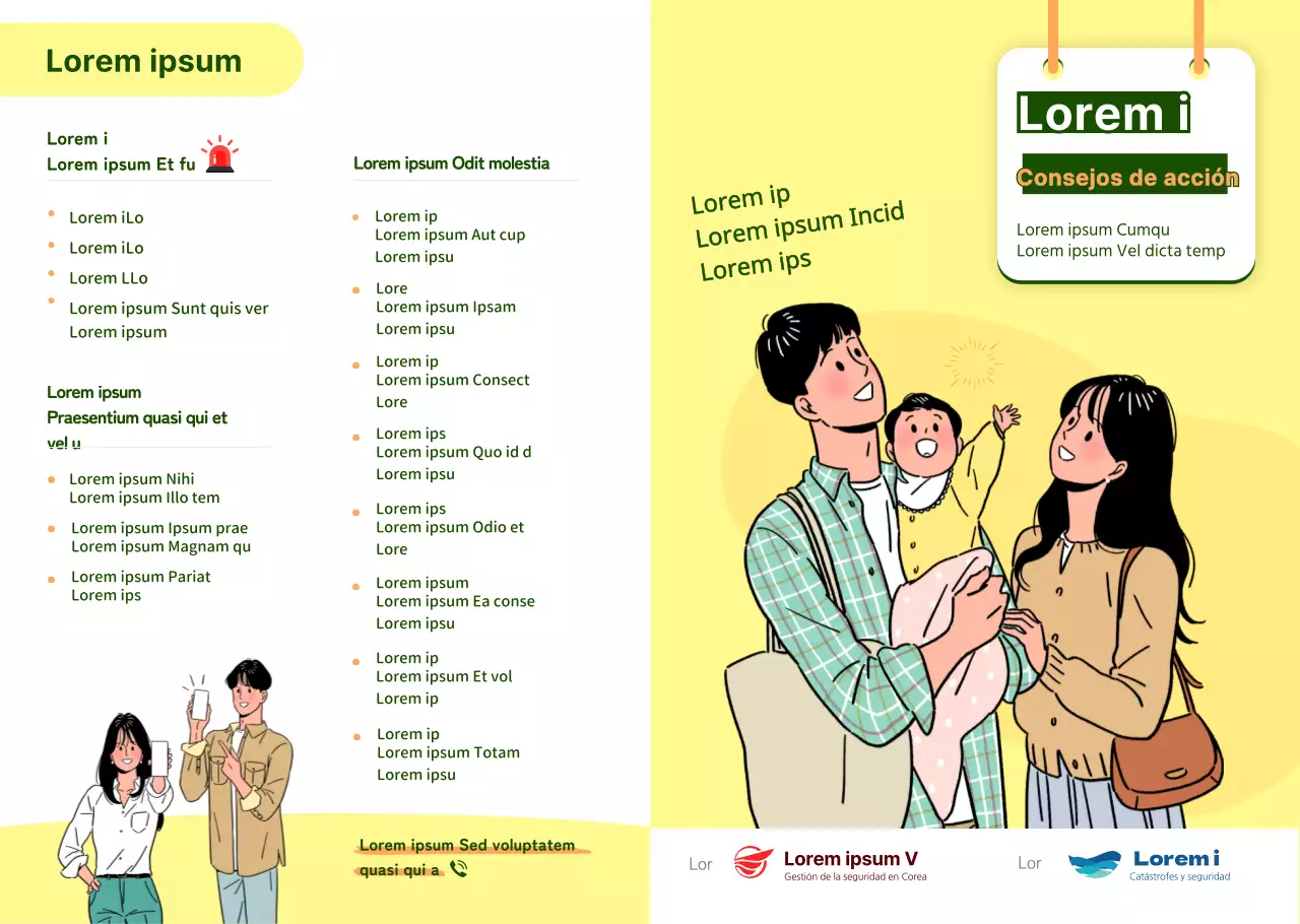 Catástrofe Tifón Consejos de seguridad Instituciones públicas Folletos de color amarillo Folletos