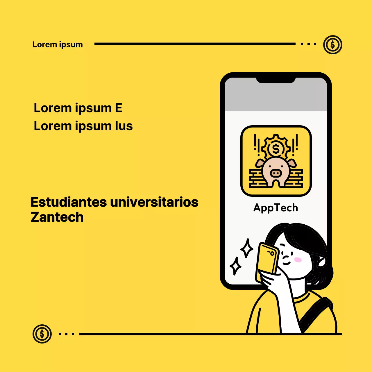 Camisetas de universitarios con simpáticas ilustraciones amarillas