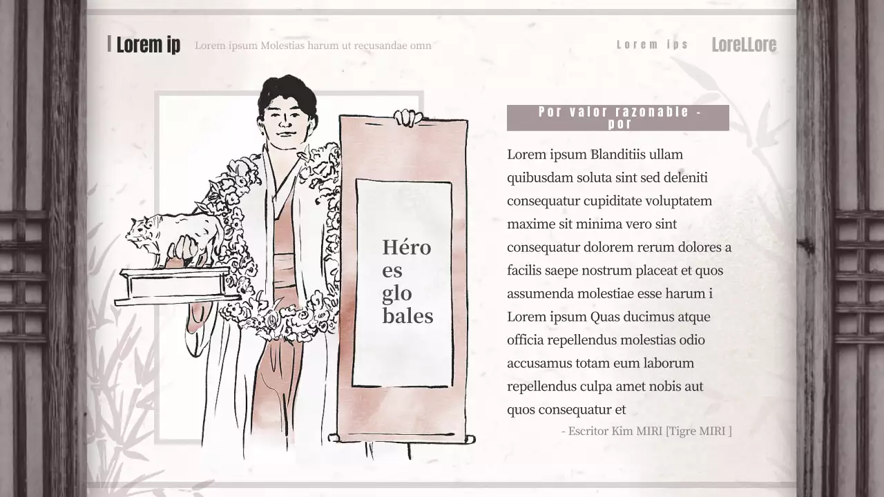 Marrón y beige orientalización concepto sagas lucha libre webtoon propuesta