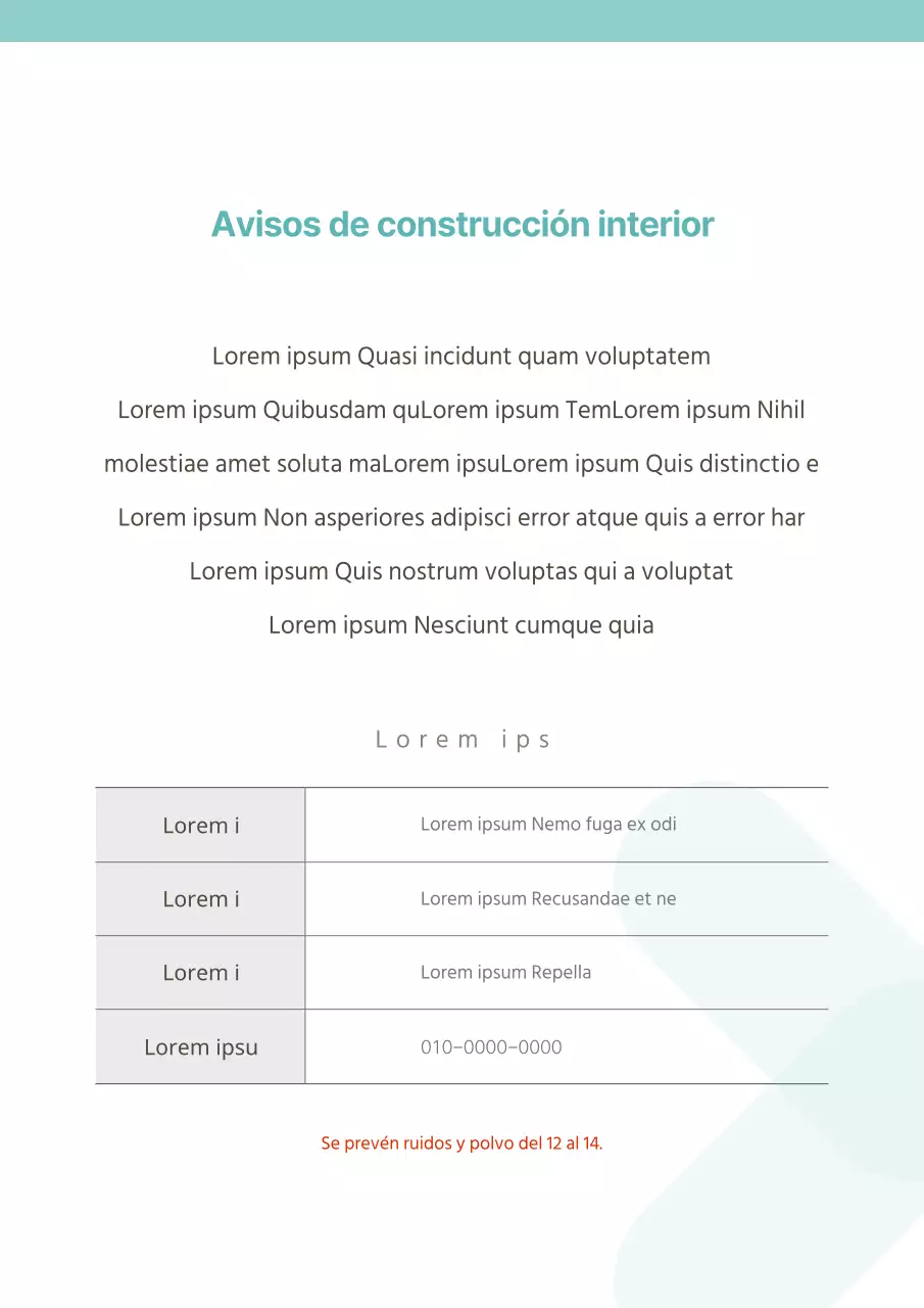 Un sencillo letrero de apartamento en color menta