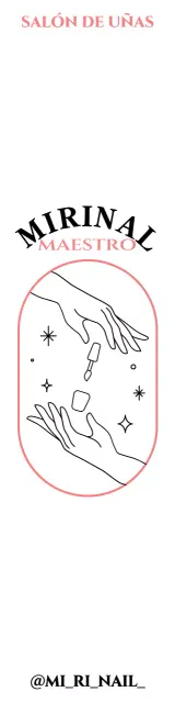 Promociona una tienda de decoración de uñas con una mano rosa y negra y una ilustración de esmalte de uñas