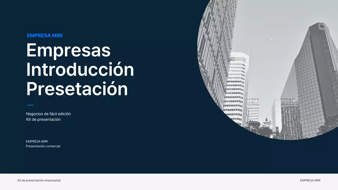 Material comercial sencillo en azul y gris