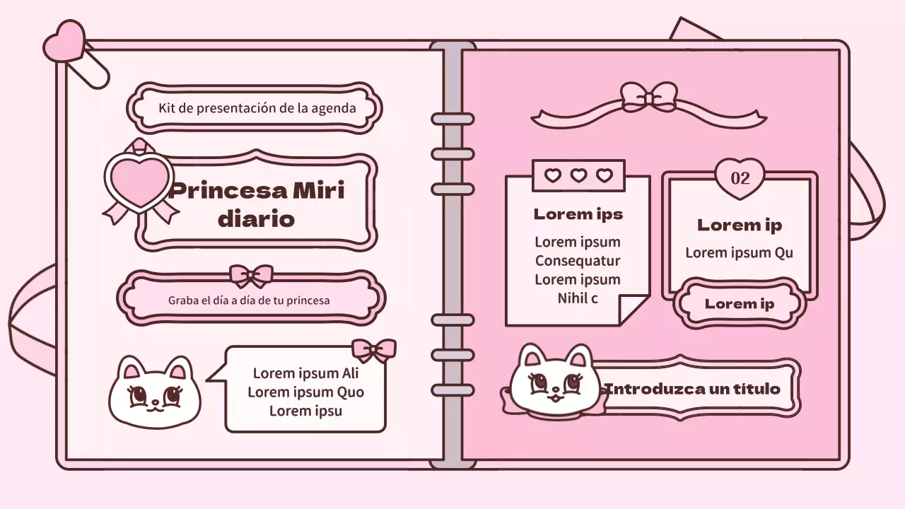 Bonito kit de presentación del concepto de agenda en rosa