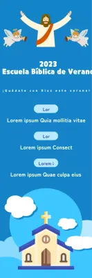 Escuela Bíblica de Verano bajo un cielo azul de verano