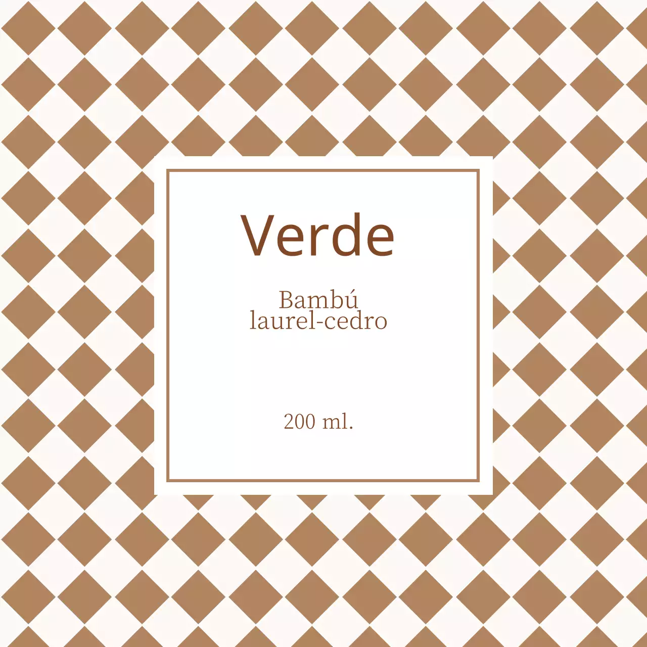 Etiqueta difusora a cuadros marrones