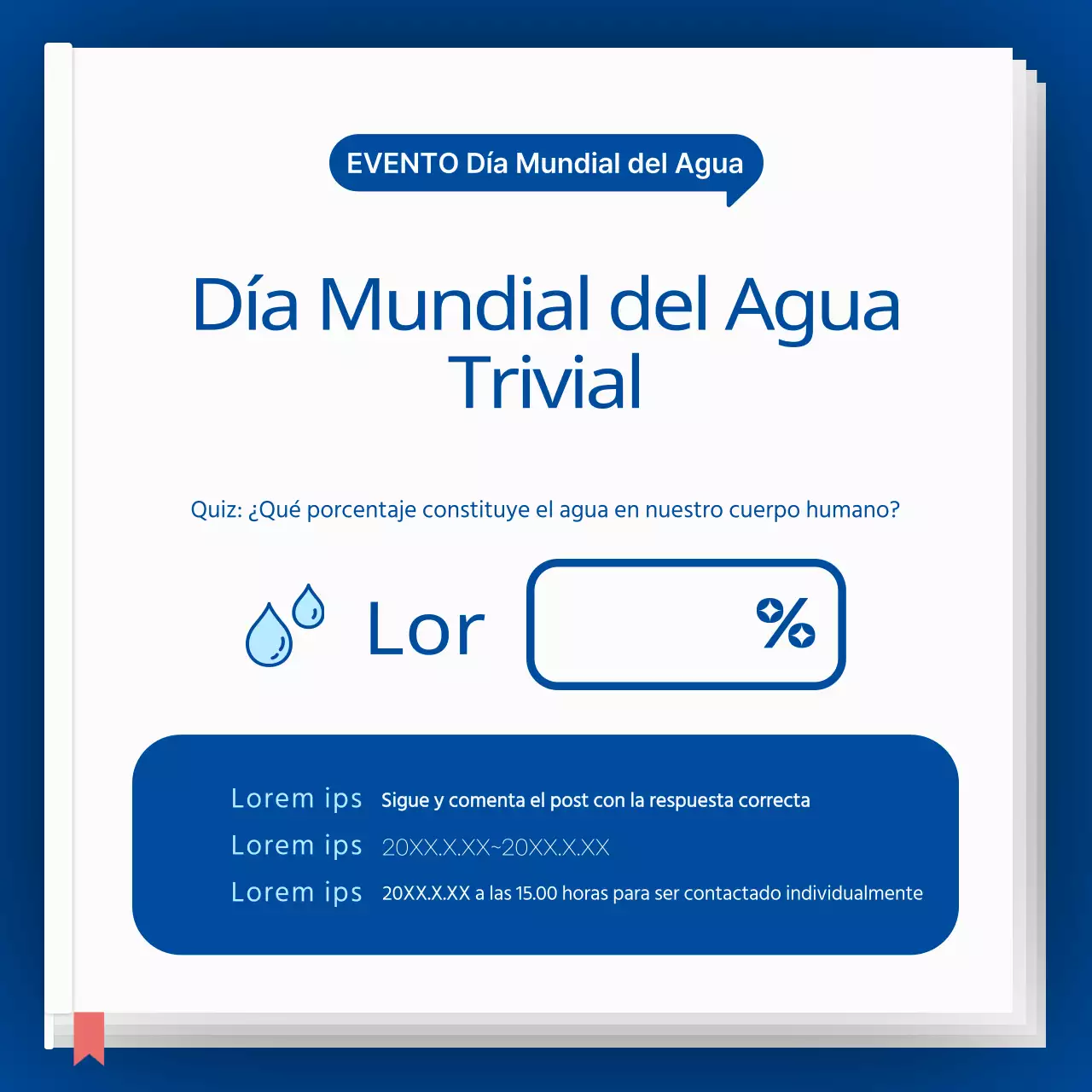 Icono azul y celeste concepto agua enciclopedia