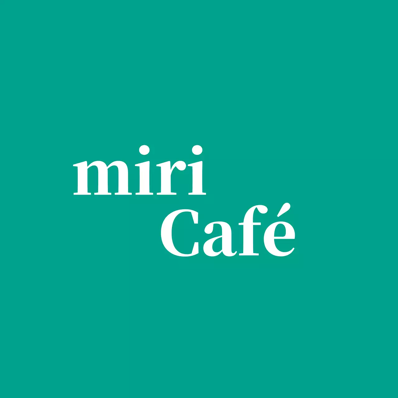 Cafe Ballette sobre fondo turquesa con logotipo en inglés